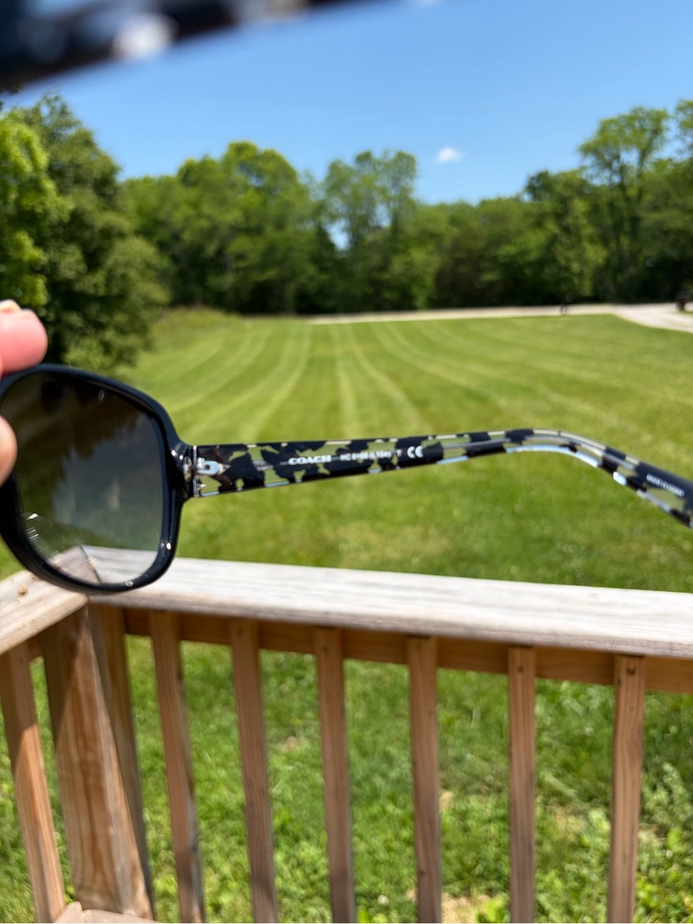 COACH OVERSIZED DESIGNER BLACK CRYSTAL MOSAIC SUNGLASSES 58-18-135 W/case - Picture 7 of 16